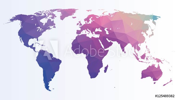 Picture of Polygonal world  map